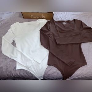 Nuuds Square neck bodysuits size small.